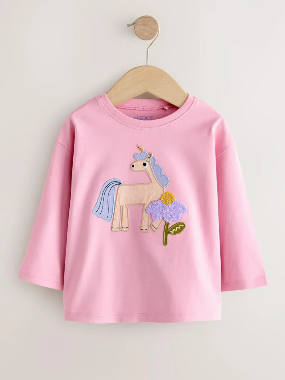 Next Character Long Sleeve Tops 3 Pack (3mths-7yrs) Unicorn Hot