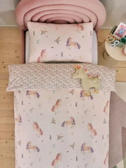 Next Supersoft 100% Brushed Cotton Duvet Cover and Pillowcase Set Unicorn Discount