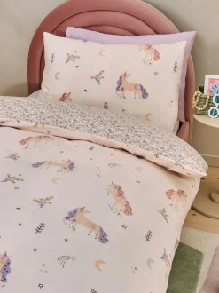 Next Supersoft 100% Brushed Cotton Duvet Cover and Pillowcase Set Unicorn Discount