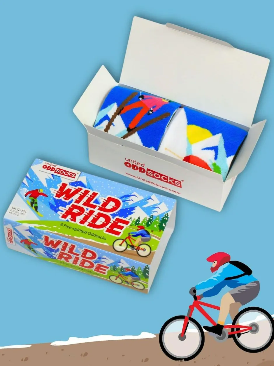 United Odd Socks Blue Wildride Boys Socks 6 pack Best