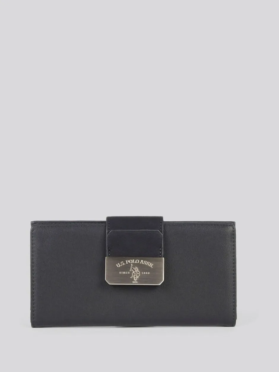U.S. Polo Assn . Black Womens Romantic Large Card Holder Purse Hot