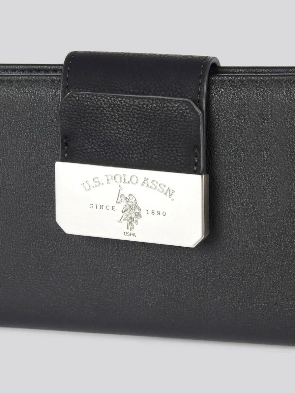 U.S. Polo Assn . Black Womens Romantic Large Card Holder Purse Hot