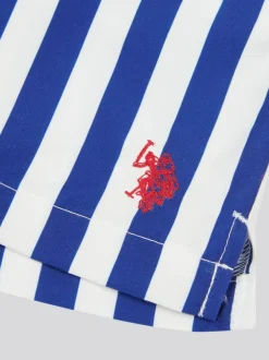 U.S. Polo Assn . Boys Stripe Swim Shorts Blue Dark Best