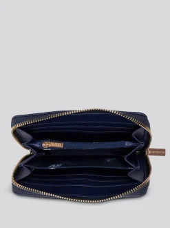 U.S. Polo Assn . Blue Jones Medium Zip PU Wallet Sale
