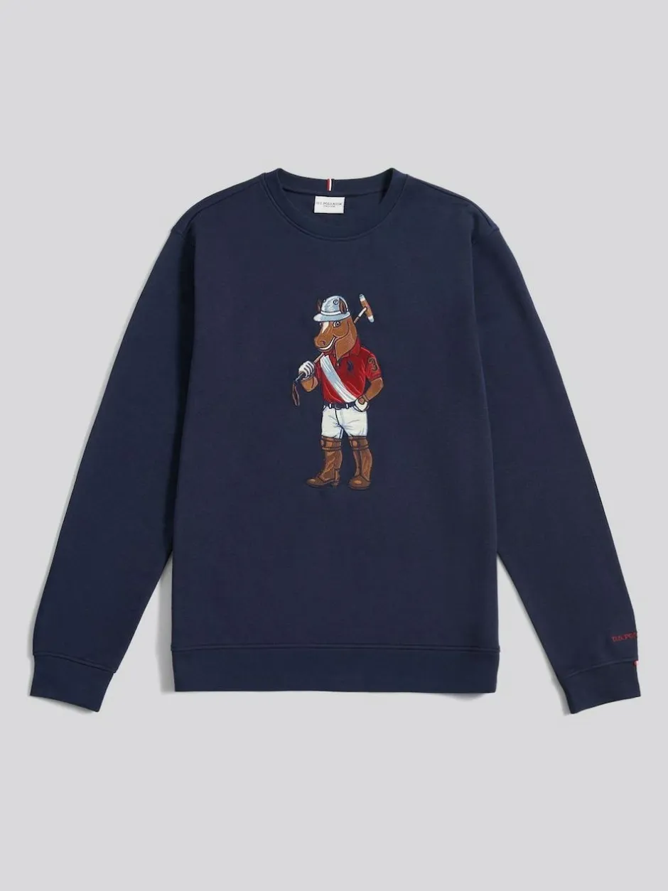 U.S. Polo Assn . Blue Mens Chuck Crew Sweatshirt Sale