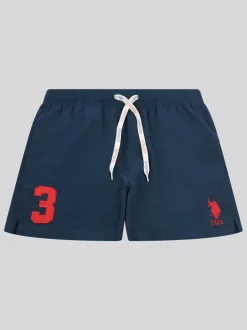 U.S. Polo Assn . Mens Player 3 Swim Shorts Blue New