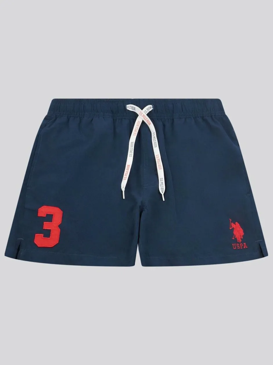 U.S. Polo Assn . Mens Player 3 Swim Shorts Blue New