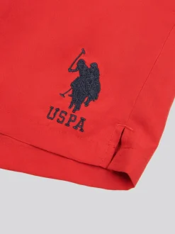 U.S. Polo Assn . Mens Player 3 Swim Shorts Red Best
