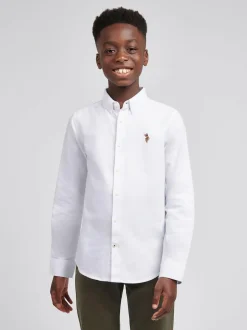U.S. Polo Assn Boys Oxford Shirt White Clearance