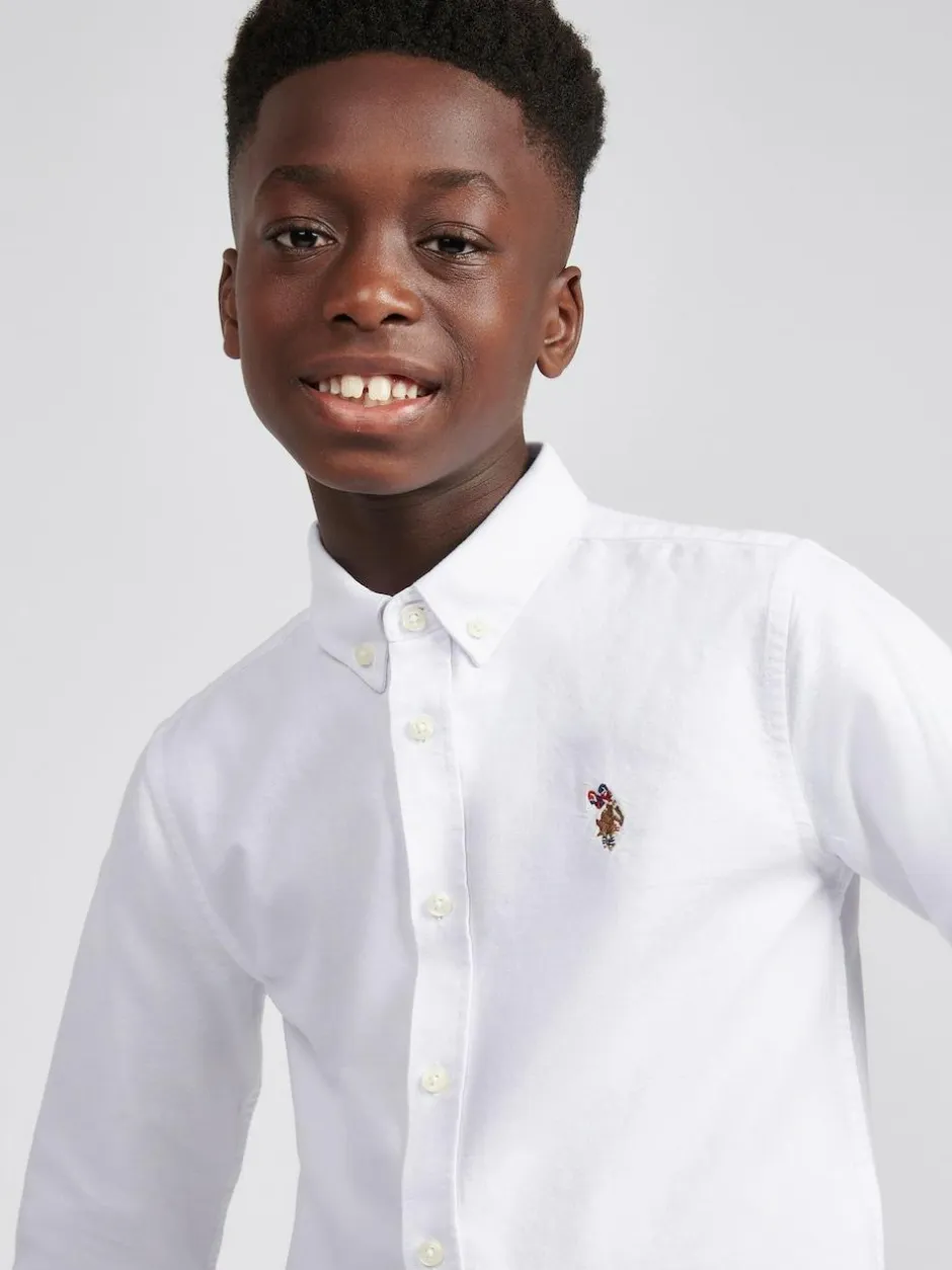U.S. Polo Assn Boys Oxford Shirt White Clearance