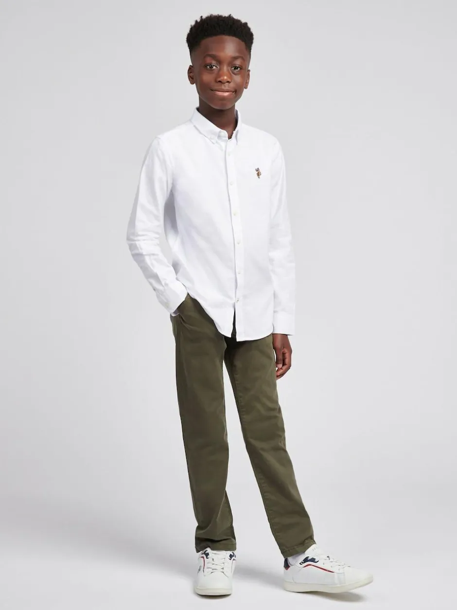 U.S. Polo Assn Boys Oxford Shirt White Clearance
