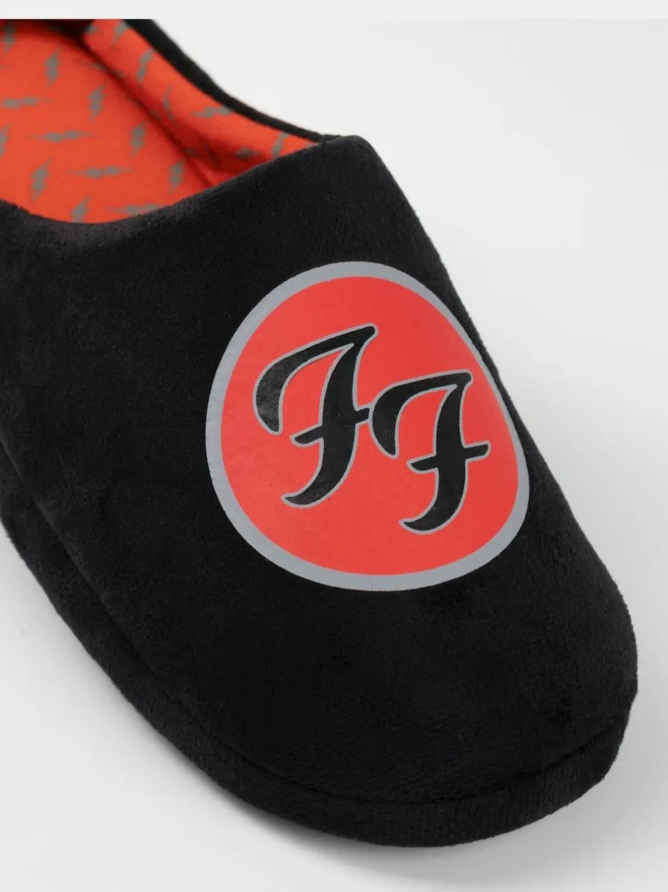 Vanilla Underground Black Foo Fighters Logo Slippers Online