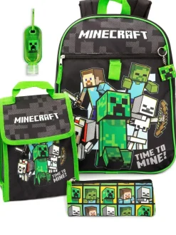 Vanilla Underground Black Minecraft Backpack Set New
