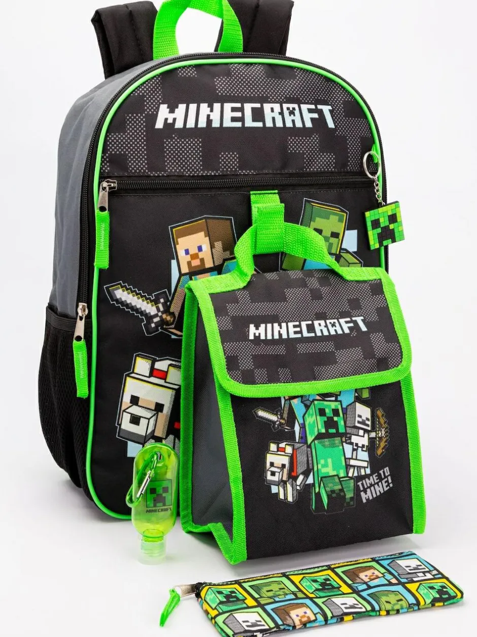 Vanilla Underground Black Minecraft Backpack Set New