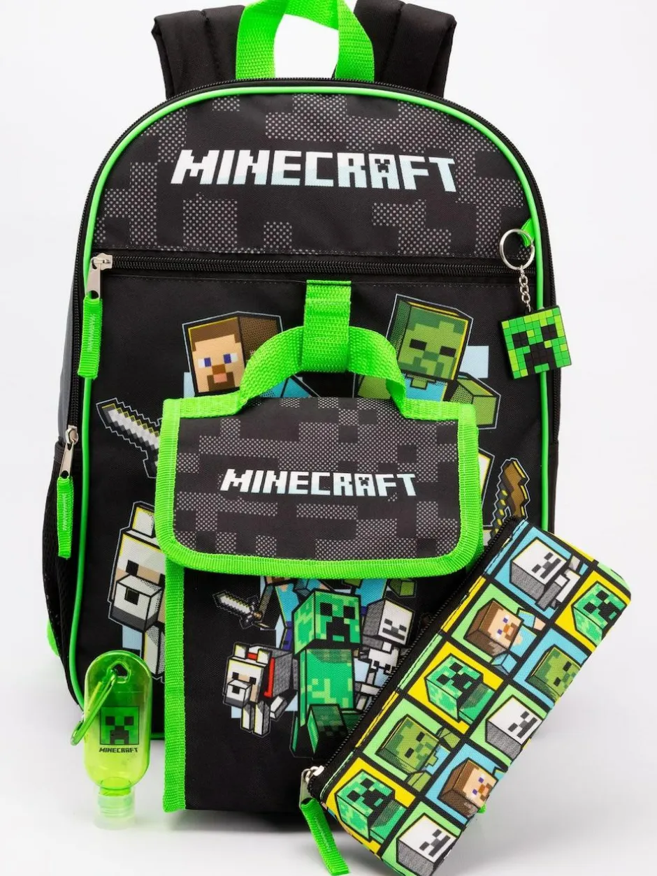 Vanilla Underground Black Minecraft Backpack Set New