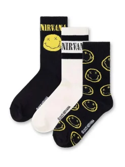 Vanilla Underground Black Mens Nirvana Multicoloured Calf Socks Set of 3 Outlet