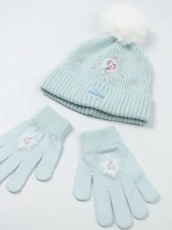 Vanilla Underground Blue Disney Frozen Beanie and Gloves Set Best
