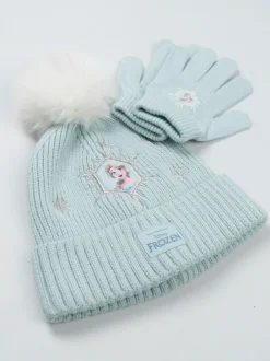 Vanilla Underground Blue Disney Frozen Beanie and Gloves Set Best