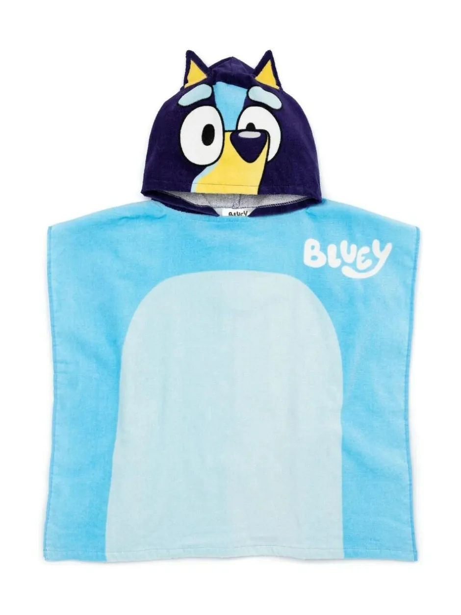 Vanilla Underground Blue Kids Bluey 100% Cotton Towel Poncho Best