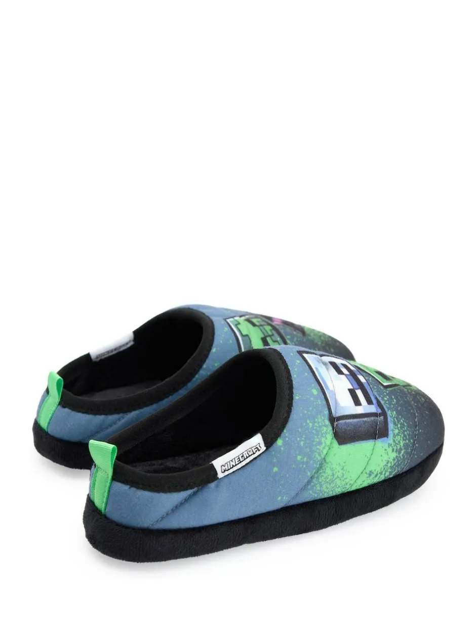 Vanilla Underground Minecraft Boys Slippers Blue Sale