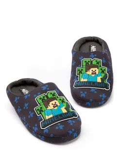 Vanilla Underground Blue Boys Minecraft Slippers Hot