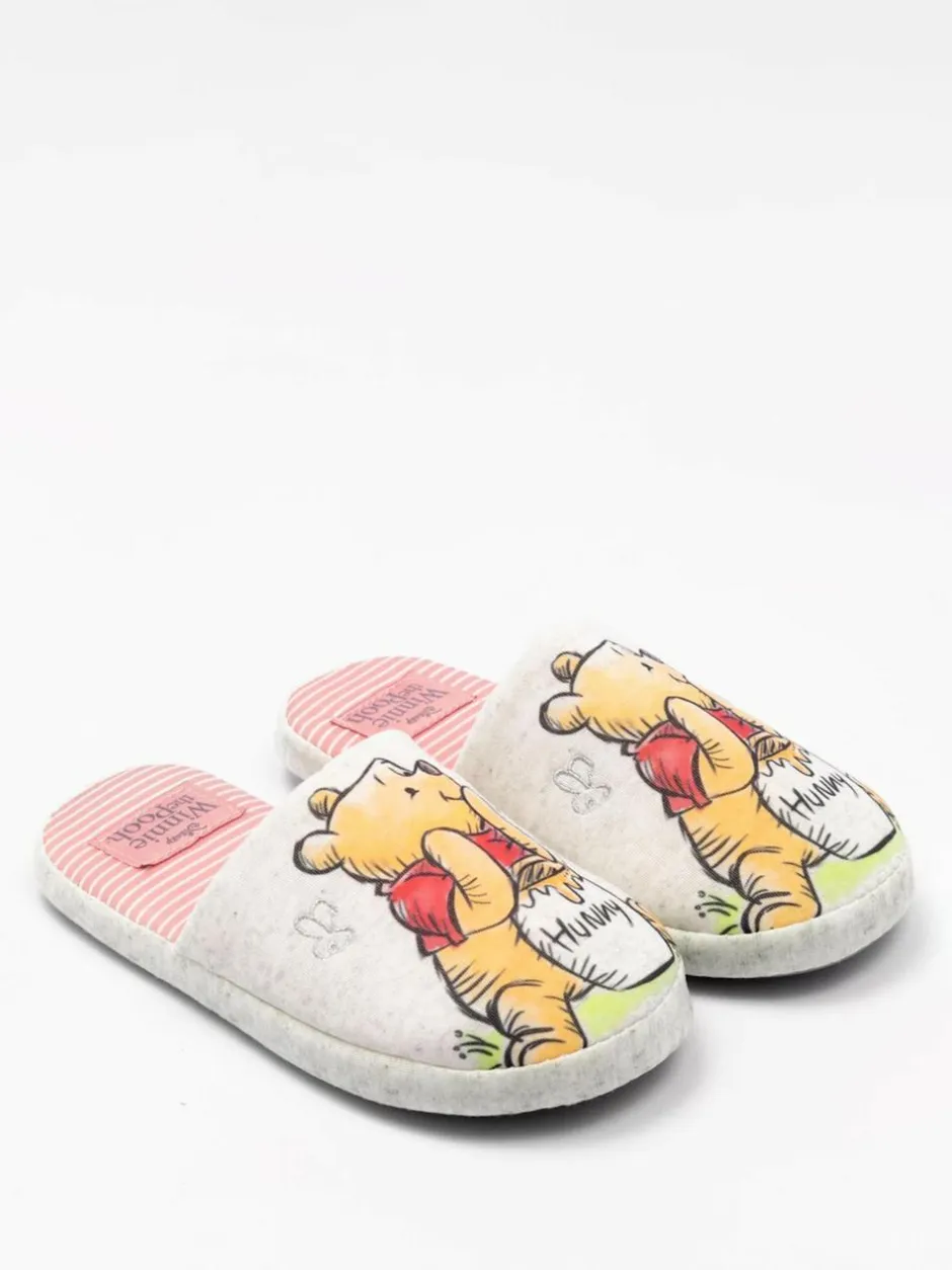 Vanilla Underground Ecru Winnie the Pooh Womens Winter Mule Slippers