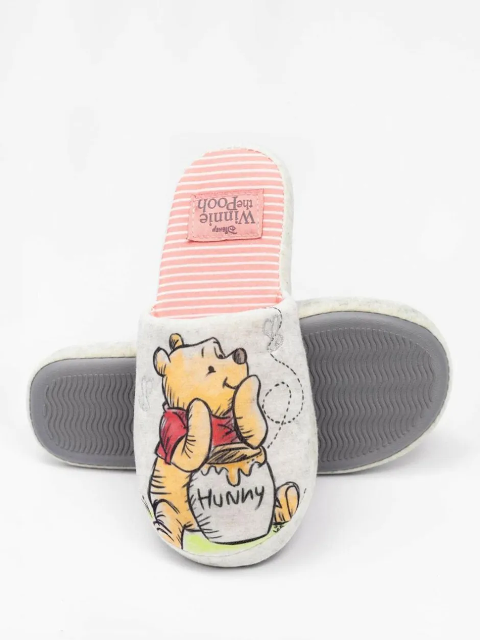Vanilla Underground Ecru Winnie the Pooh Womens Winter Mule Slippers