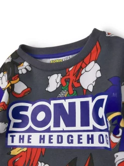 Vanilla Underground Grey Boys Sonic Sweatshirt and Shorts Set Sale