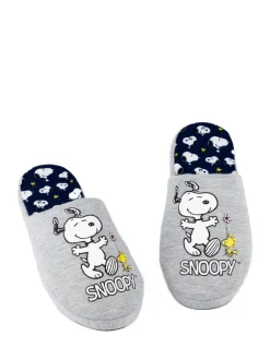 Vanilla Underground Grey Snoopy Womens Winter Mule Slippers Online