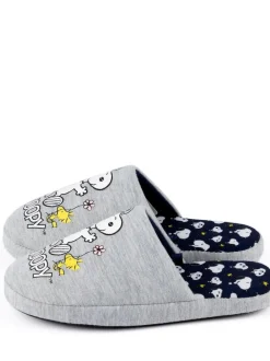 Vanilla Underground Grey Snoopy Womens Winter Mule Slippers Online