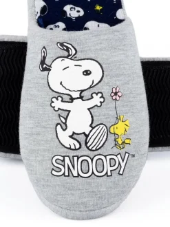 Vanilla Underground Grey Snoopy Womens Winter Mule Slippers Online
