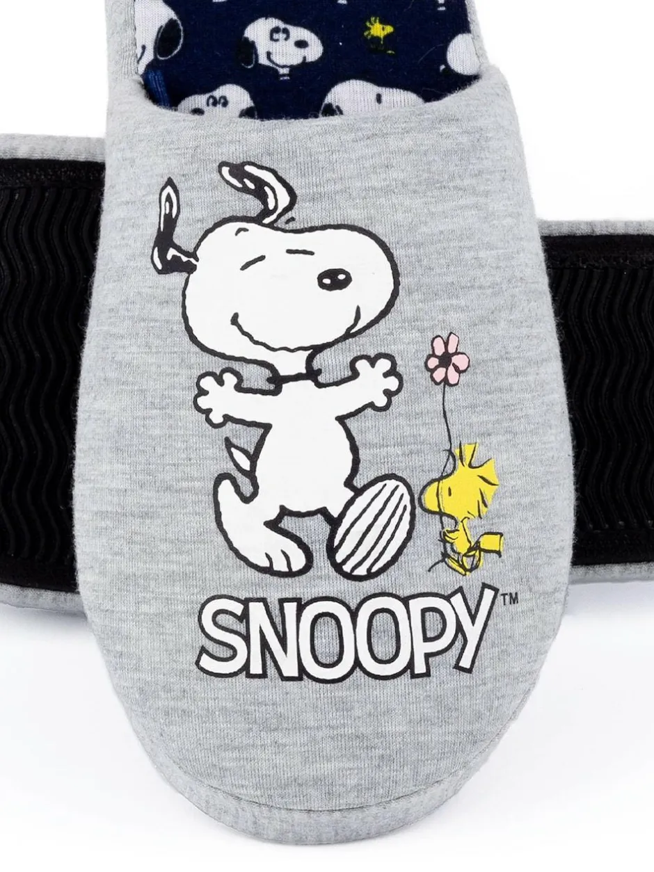 Vanilla Underground Grey Snoopy Womens Winter Mule Slippers Online