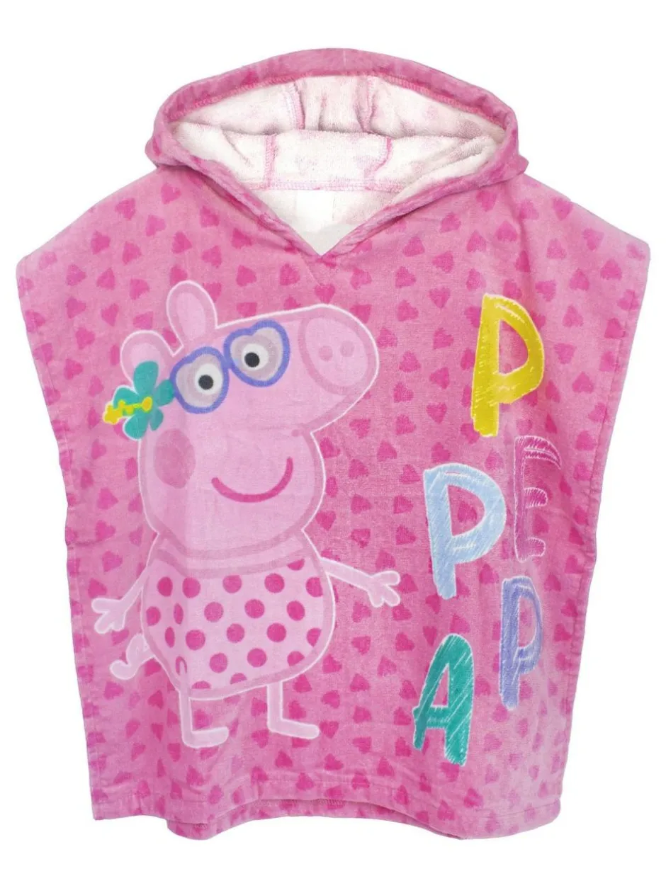Vanilla Underground Pink Girls Peppa Pig Swimsuit and Towel Poncho Set. Best