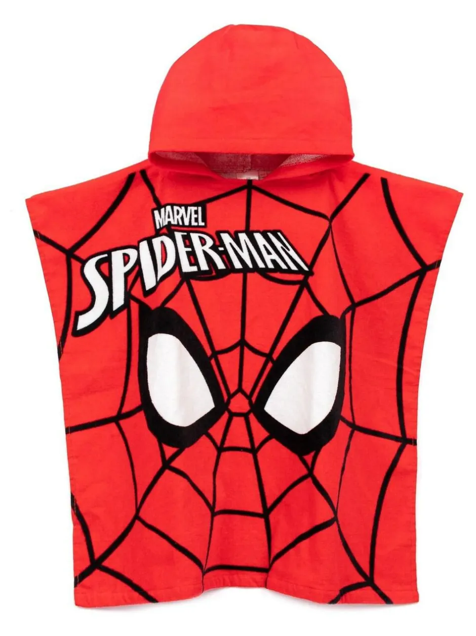 Vanilla Underground Red 100% Cotton Spider-Man Character Towel Poncho Clearance