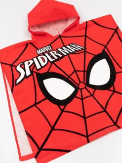 Vanilla Underground Red 100% Cotton Spider-Man Character Towel Poncho Clearance
