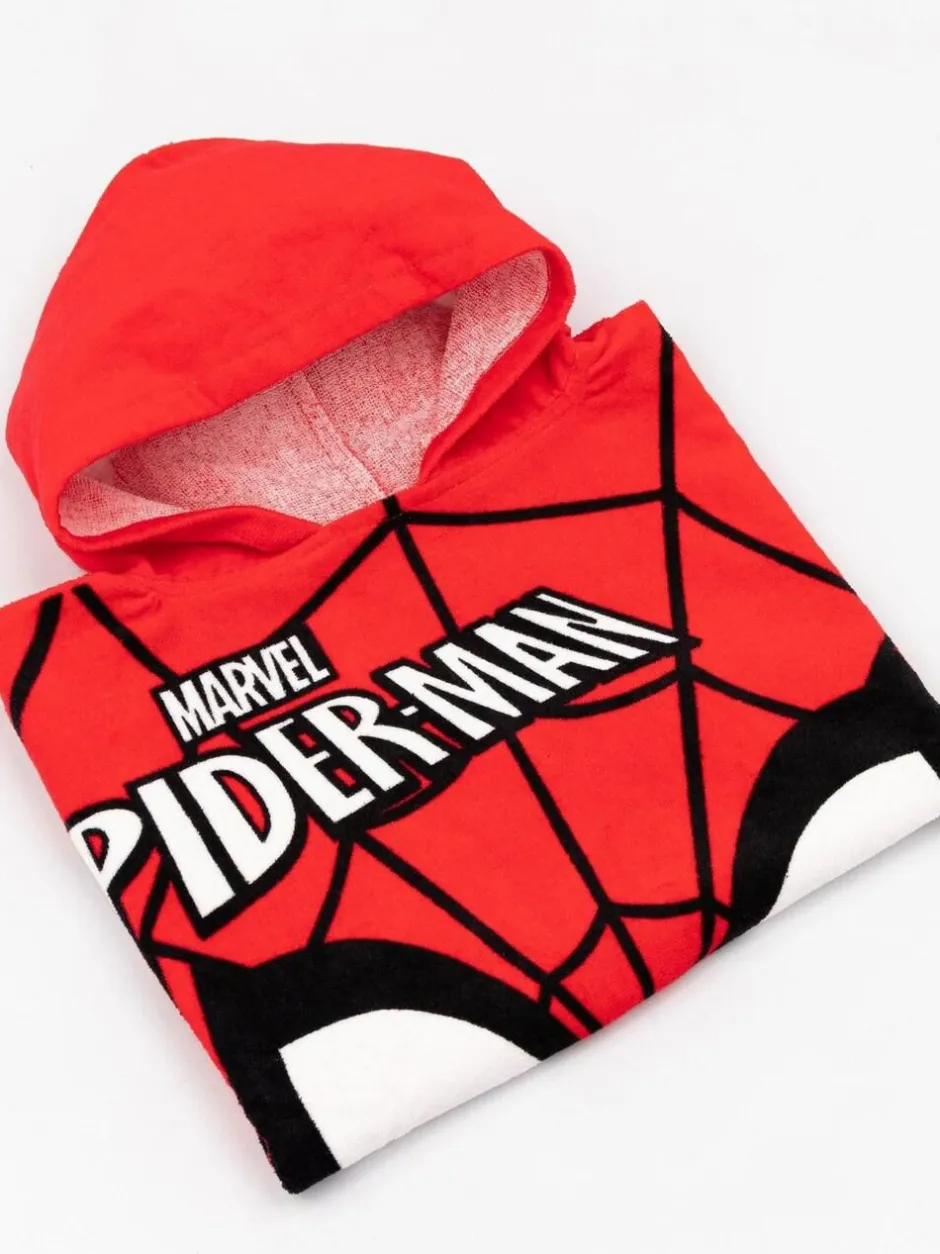 Vanilla Underground Red 100% Cotton Spider-Man Character Towel Poncho Clearance