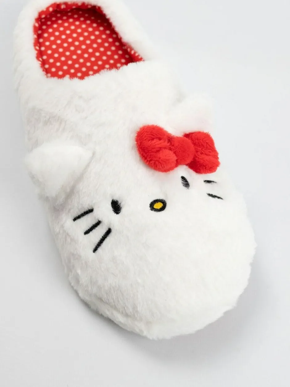 Vanilla Underground White Hello Kitty Character Face Slippers Sale