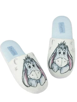 Vanilla Underground White Eeyore Womens Winter Mule Slippers New