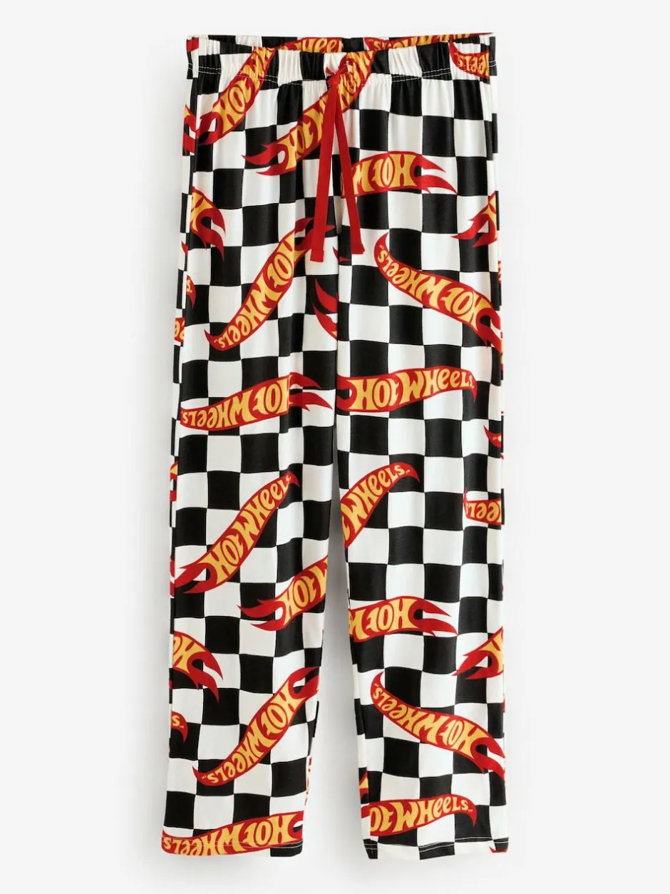 Vanilla Underground White Hot Wheels Checkerboard Lounge Joggers New
