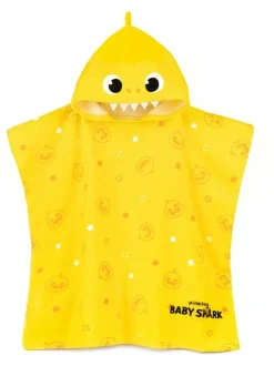 Vanilla Underground Yellow Character Baby Shark 100% Cotton Towel Poncho New