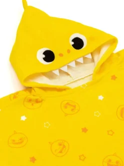 Vanilla Underground Yellow Character Baby Shark 100% Cotton Towel Poncho New
