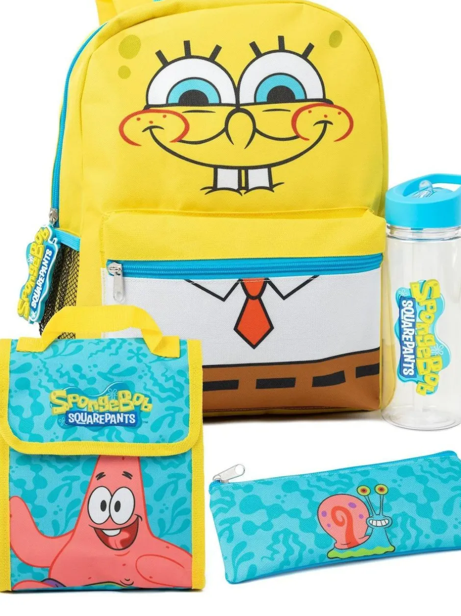 Vanilla Underground Yellow SpongeBob SquarePants Unisex Kids 4 Piece Backpack Set Outlet
