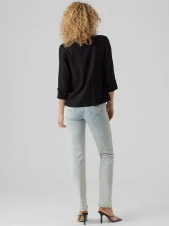 VERO MODA Linen Blend 3/4 Sleeve Jacket Black Outlet