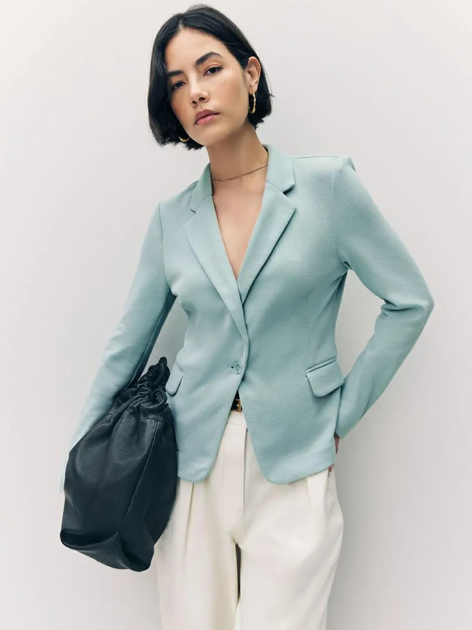 VERO MODA Light Teal Fitted Blazer Online