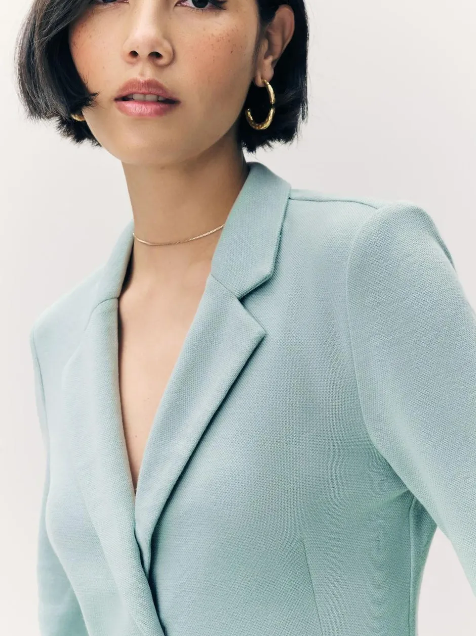 VERO MODA Light Teal Fitted Blazer Online