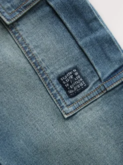 Next Cargo Jeans With Elasticated Waist (3-16yrs) Vintage Blue Sale