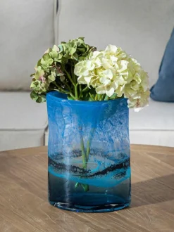 Voyage Maison Cobalt Alaborg Hand Blown Glass Vase New
