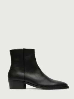 Walk London Black Leather Hoxton Zip Boots Clearance