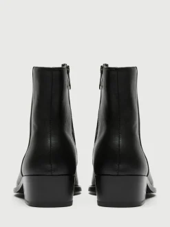 Walk London Black Leather Hoxton Zip Boots Clearance