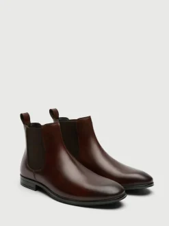 Walk London Brown Leather Oscar Chelsea Boots Outlet